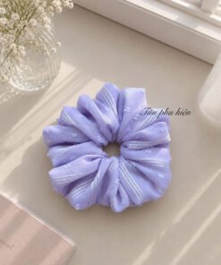 Dây Buộc Tóc Scrunchie Tím Pastel